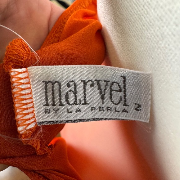 La Perla Orange Lace Chemise - Picture 4 of 7